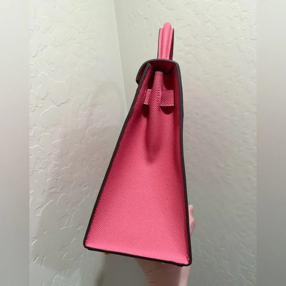 Laluva Kally Leather Bag Pink 28cm - Picture 4 of 6